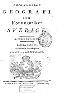 Erik Tunelds Geografi öfver konungariket Sverige. 8e uppl._1827 kapak