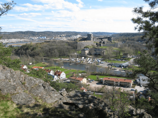 Bohus and Bohus castle (Bohus fästning) seen from Fontin, Kungälv 2010