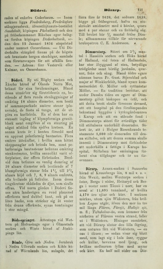 Historiskt-geografiskt och statistiskt lexikon öfver Sverige -151